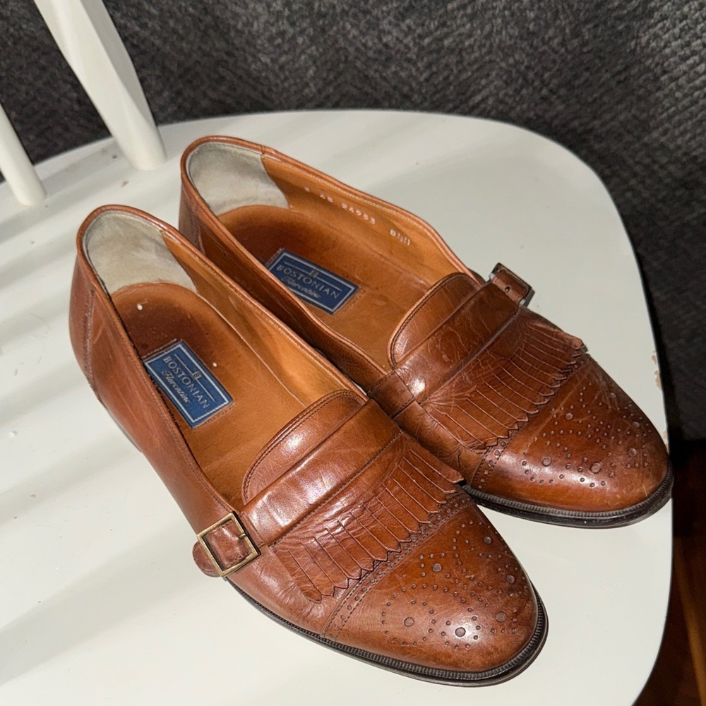 Bostonian Men's Tan Leather Slip-On Loafers